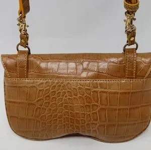 BRERA Italy Tan Crocodile Crossbody Sling Bag